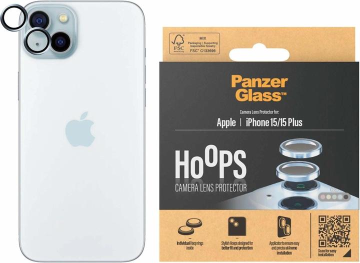 Immagine prodotto PanzerGlass Protezione dell'obiettivo della fotocamera Hoops (1 Pezzo/i, Apple iPhone 15, Apple iPhone 15 Plus)