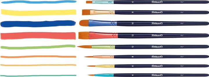 Actual product image Pelikan Brush set with 8 synthetic brushes, number of brushes: 8 pieces