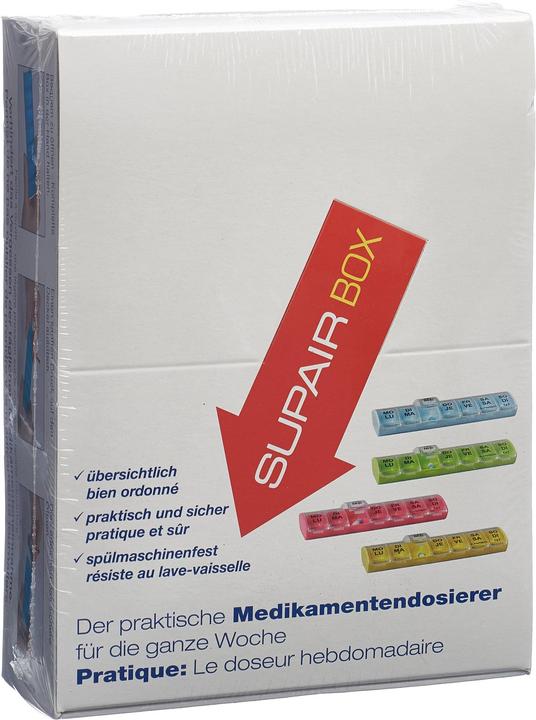 Supairbox 1x7 Wochendispenser deutsch/französisch rainbow à 12 Stück