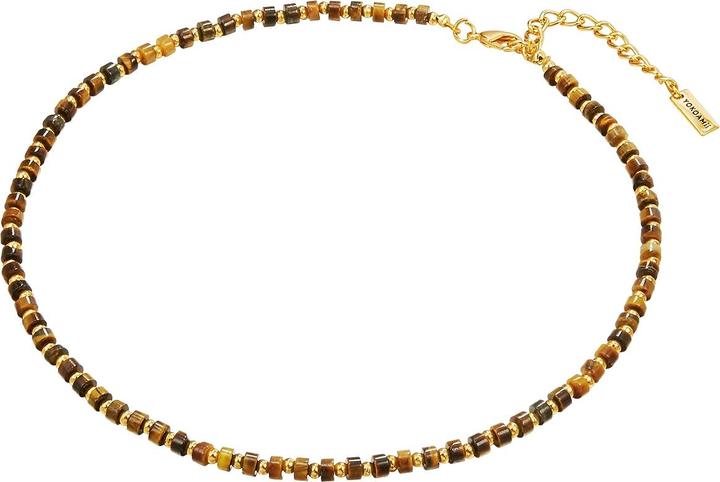 Immagine prodotto Yokoamii Catena da donna in metallo con pietra naturale in oro giallo da 50,0 cm + 5,0 cm di estensione - (Lega metallica, 50 - 55 cm)