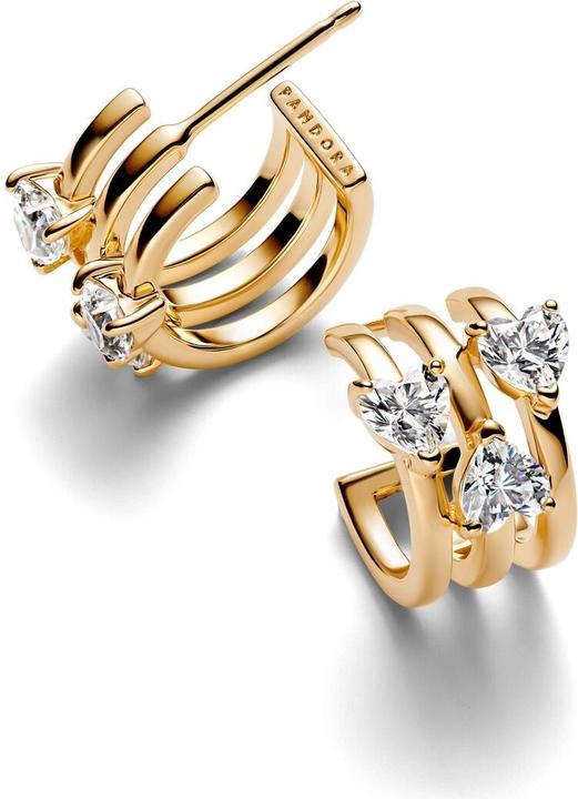 Produktbild Pandora Triple heart hoop Earrings Triple heart hoop Earrings (Metall, Vergoldet)