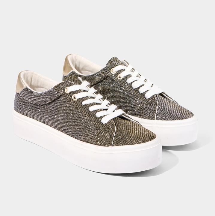 Actual product image Joe Browns Two-Tone Glitter Platform Low-Top Trainers (42)