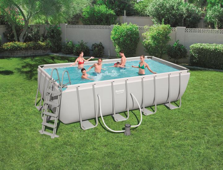 Productafbeelding Bestway Power Steel 56670 bovengronds zwembad Framed pool Rechthoekig 11532 L Wit (488 x 244 x 122 cm)