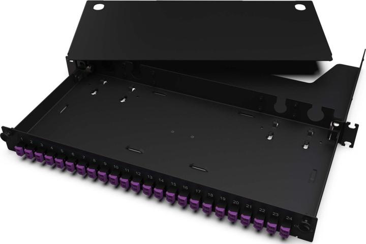 Actual product image Corning LAN1-24AE-PGTL-B Fiber Optic Distribution Panel Enclosure 24Fiber DPX OS2 LC (S/UTP, CAT6a, 0.23 m)