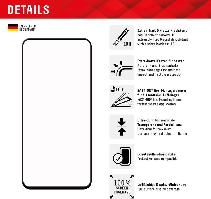 Produktbild Displex Real Glass, Full Cover Panzerglas (1 Stück, Samsung Galaxy S23 FE)