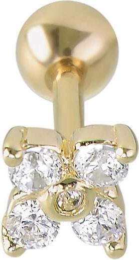 Actual product image Bijouteria Ear piercing (Surgical steel 316L, Silver 925, Zirconia, PVD coating (gold coloured))