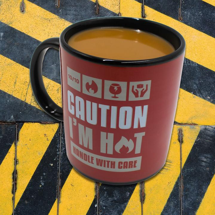 Actual product image Mad Monkey Caution I am Hot" mug - with colour change (300 ml, 1 x)