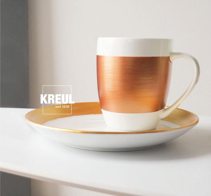 Actual product image Kreul Glass & Porcelain (Metallic silver, Metallic Gold, Metallic copper, Metallic gold bronze, Metallic champagne, 120 ml)