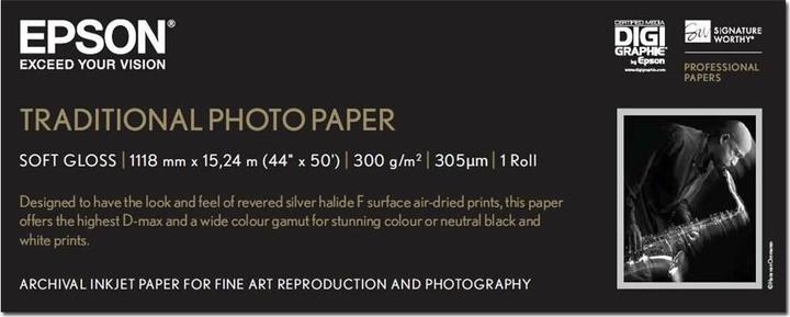 Immagine prodotto Epson Rotolo di carta Plotter Carta fotografica tradizionale, 1118mm x 15m, 300g/m² (300 g/m², Rotoli Plotter, 1 x)