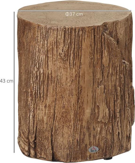 Immagine prodotto Swisshandel24 Tavolino con piedini livellanti in stile ceppo d'albero 37cmx37cmx43cm cemento marrone (37 x 37 x 43 cm)