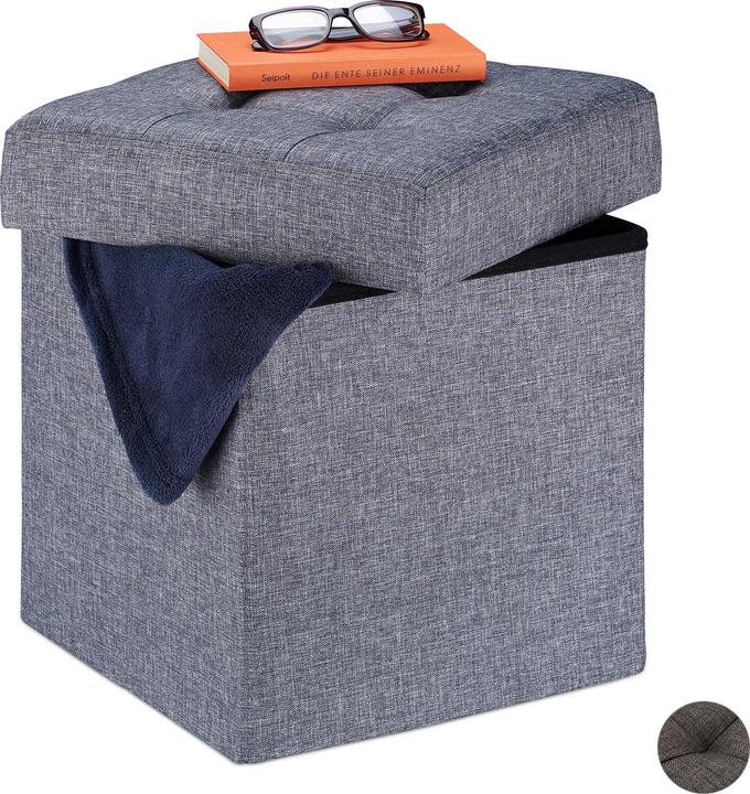 Actual product image Relaxdays Storage Ottoman, Foldable