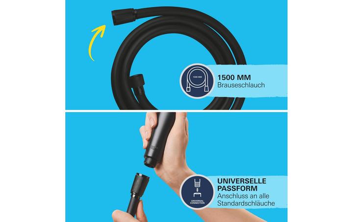 Produktbild Grohe Vitalio Flex QuickFix Brauseschlauch, 1500mm, universal, mattschwarz (150 cm)