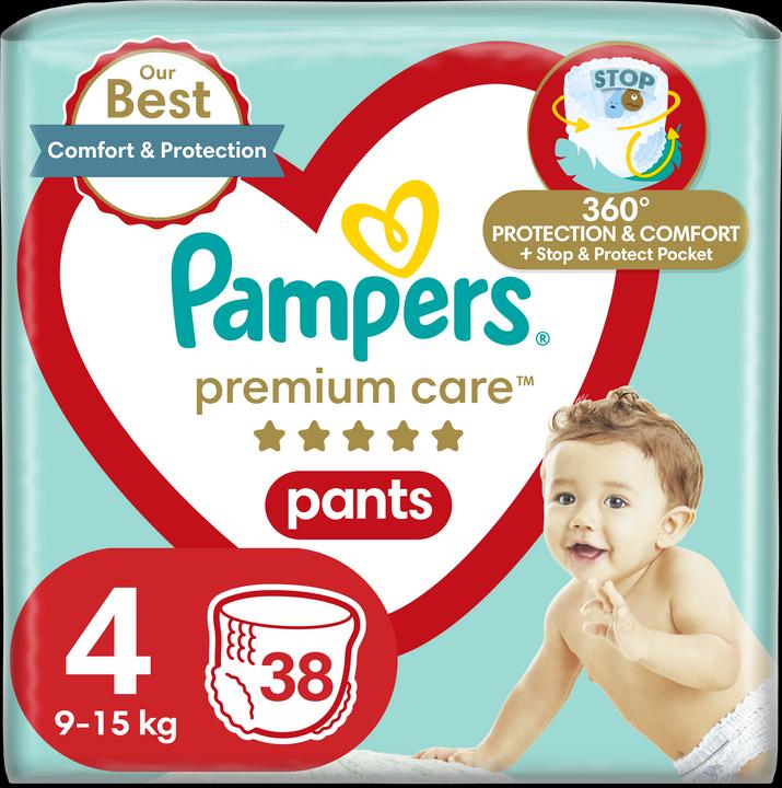 Actual product image Pampers Premium Care 4 Size Diapers-Panties, 38 Pants, 9-15kg (Size 4, Pack, 38 Piece)