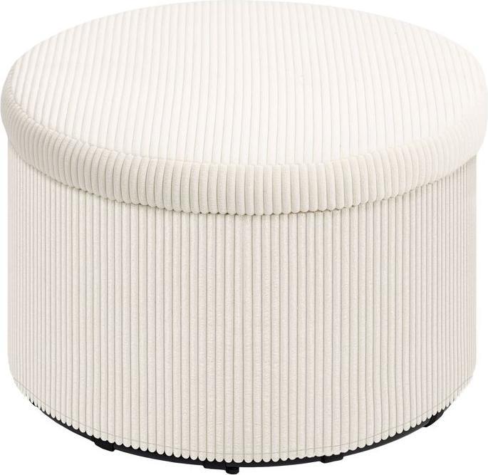 Actual product image Swisshandel24 Sitzhocker mit Stauraum Hocker mit Deckel, Runder Polsterhocker für Wohnzimmer