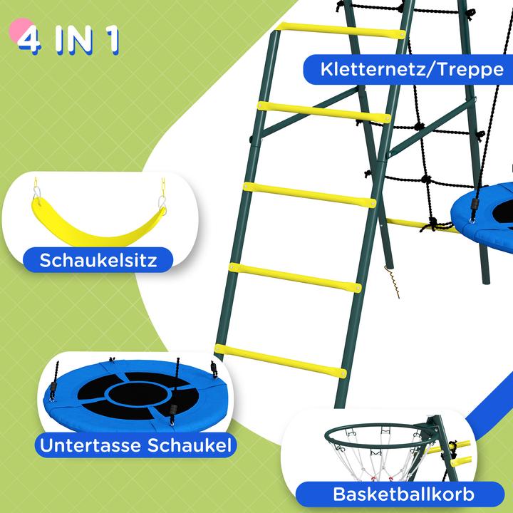 Actual product image Outsunny Kinderschaukel Stahl, Kunststoff Gelb+Grün