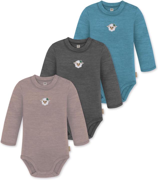 Normani 3er Pack Baby Merino Langarmbody „Tuai" - 9403