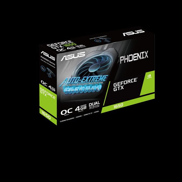 Productafbeelding ASUS Phoenix GeForce GTX 1650 OC editie, GDDR6, 128-bit DVI-D, HDMI, DP, HDCP (4 GB)