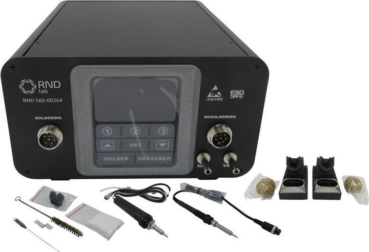 Produktbild RND Löt-/Entlötstation mit LCD-Touchscreen, CEE 7/7 200W 500°C (Lötstation, Lötdraht-Abroller)