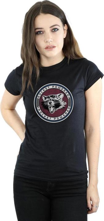 Actual product image Womens/Ladies Guardians Of The Galaxy Rocket Powered Cotton T-Shirt (M)