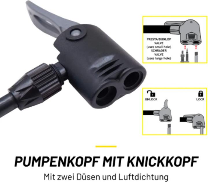 Produktbild Dunlop Fahrrad Standpumpe schwarz/rot