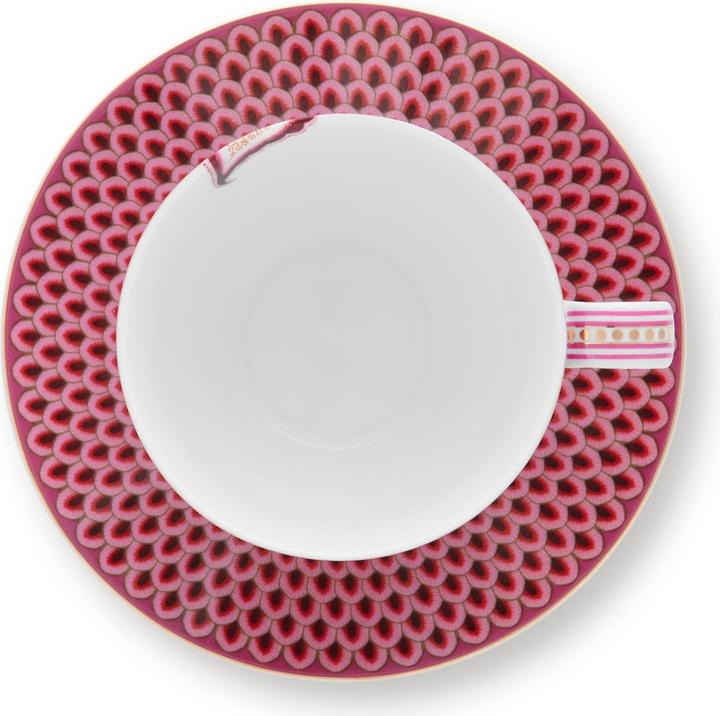 Immagine prodotto PIP Studio Tazza Flower Festival con piattino rosa scuro 280ml (280 ml, 1 x)
