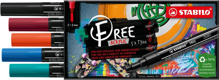 Immagine prodotto STABILO Gratis (Nero, Arancia, Red, Azzurro, Turchese, 3 mm, 5 x)