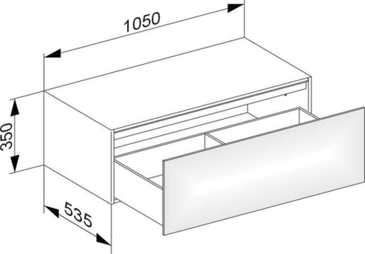 Image du produit Keuco KE Sideboard Edition 11 31324, Bel., 1 Frt-extension, blanc/verre blanc satiné (31324270100)