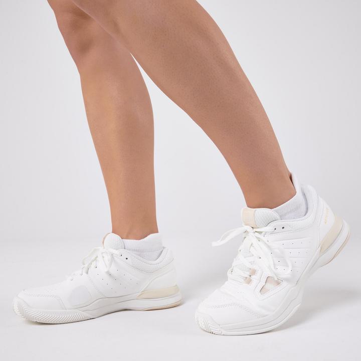 Image du produit Artengo Chaussures De Tennis Femmes Terre Battue Ts500 Blanc Beige (36)