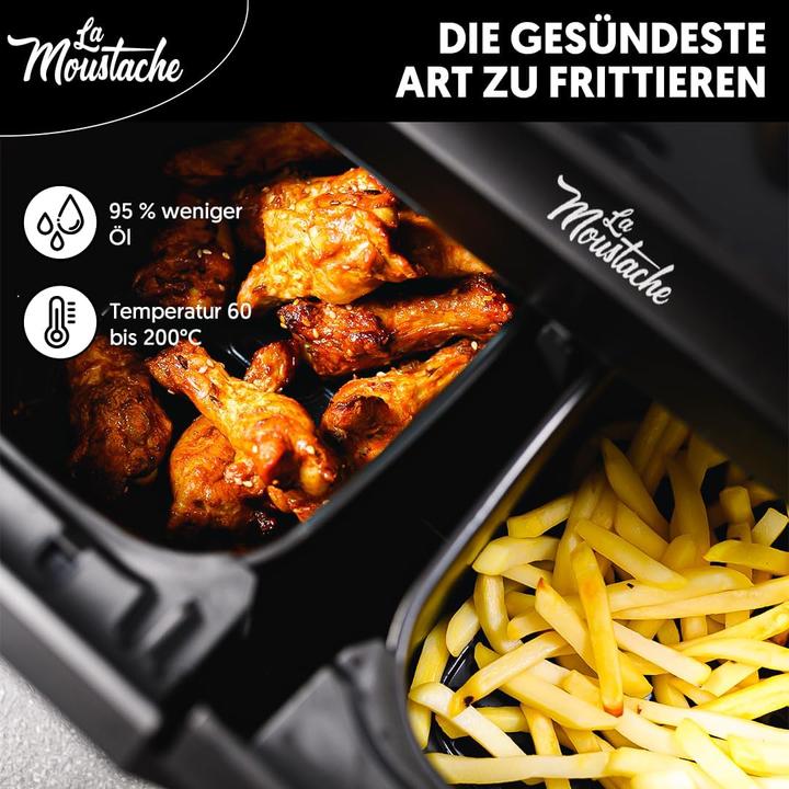 Actual product image Moustache 8 litre oil-free deep fryer, black