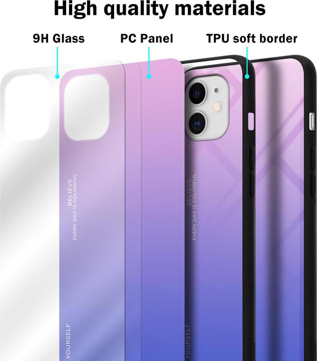 Produktbild Cadorabo TPU 2 Farben Glas Cover (Apple iPhone 11)