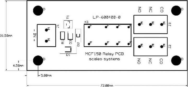 Actual product image Scaleo Systems Relay board 1 pc. VV-600401-0-C 2 changeover contacts 12 V/DC