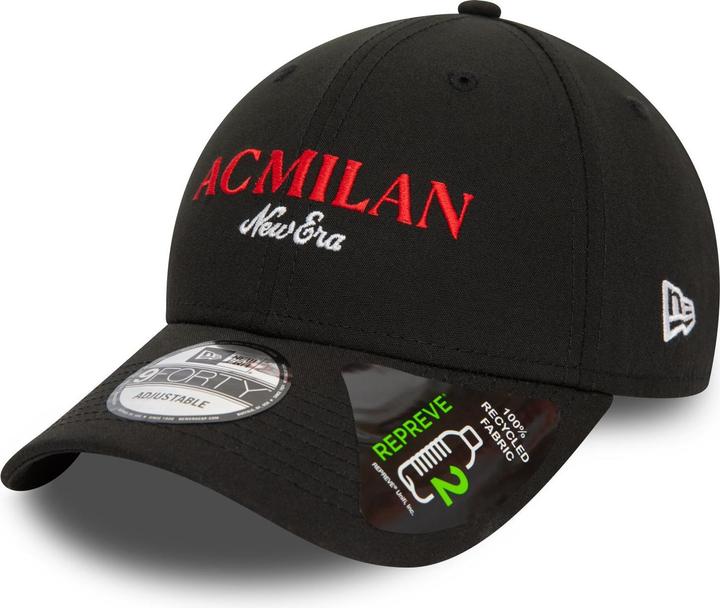 New Era 9Forty Strapback Cap - Wordmark Ac Mailand Schwarz