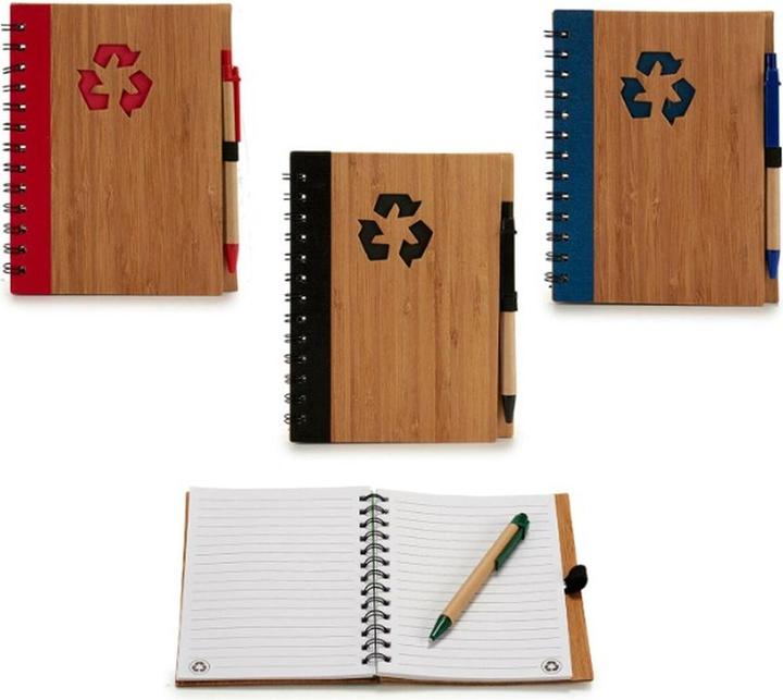 Image du produit Pincello Mini-cahier d'anneaux avec stylo bambou 1 x 18 x 14 cm (12 pièces)