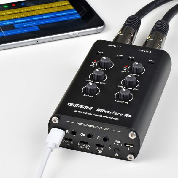 Actual product image Centrance Mixerface R4 interface with headphones