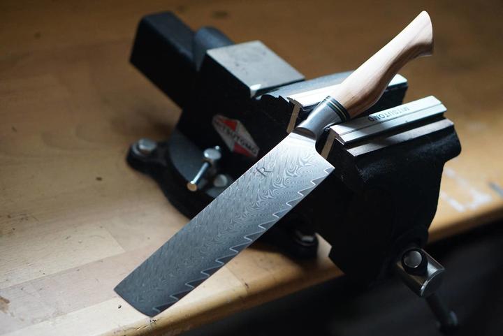Actual product image Ryda Knives Nakiri knife - ST650 Damascus 18 cm (18 cm)