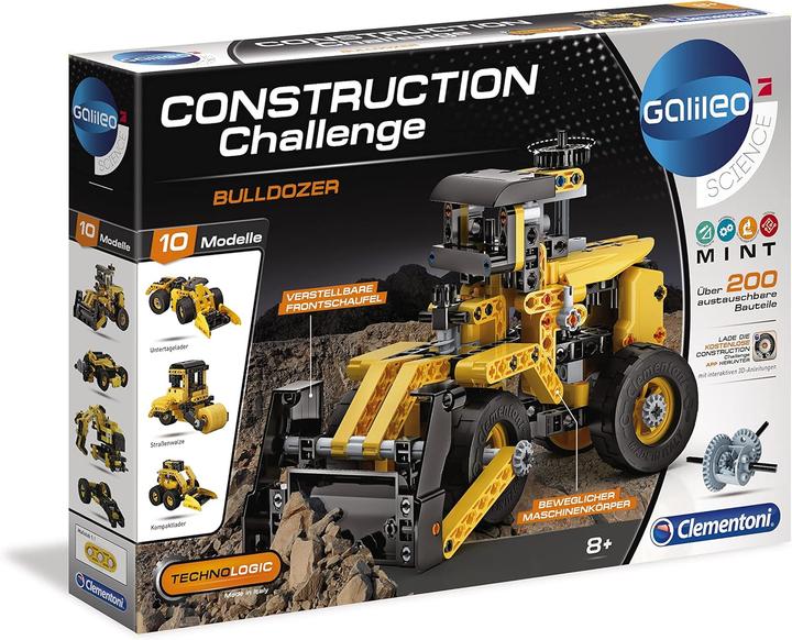 Actual product image Clementoni Galileo Science, Construction Challenge 10-in-1 Modellbau-Set: Bulldozer, 59162