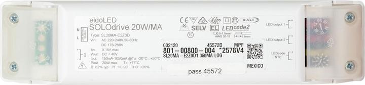 Produktbild eldoLED Solodrive 20 W Dali-2 Dim to dark LED driver