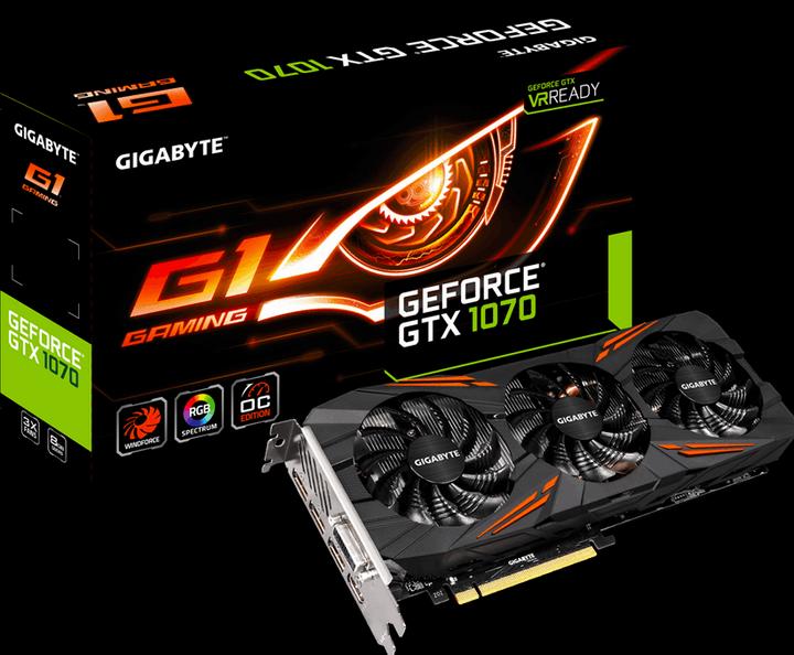 Image du produit Gigabyte GeForce GTX 1070 G1 Gaming (8 Go)