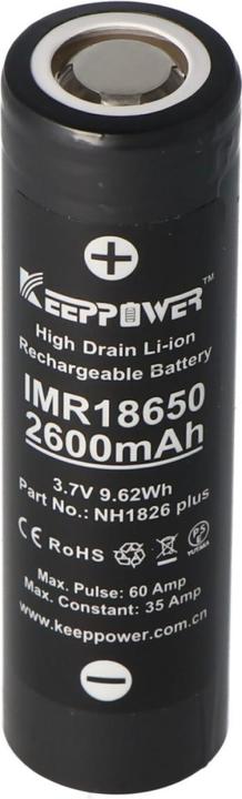 Produktbild Keeppower Akku IMR18650 Plus (US18650VTC5A) (Flat Top) inkl. Akkuschutzbox (1 Stk., 18650, 2600 mAh)