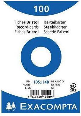 Exacompta Karteikarte (A6, 205 g/m², 100 x)