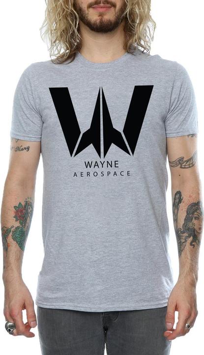 Actual product image Mens Justice League Movie Wayne Aerospace T-Shirt (S)