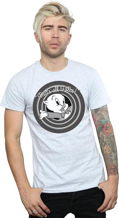 Immagine prodotto Looney Tunes That's All Folks Maglietta Porky Pig Uomo (3XL)