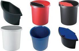 Actual product image Helit Plastic waste paper bin with stripes, capacity 18 l, pack of 5, blue. (18 l)