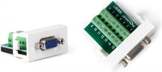 Actual product image Delock Easy 45 module VGA socket to 16 pin terminal block 22.5 x 45 mm (VGA, 4.30 cm)