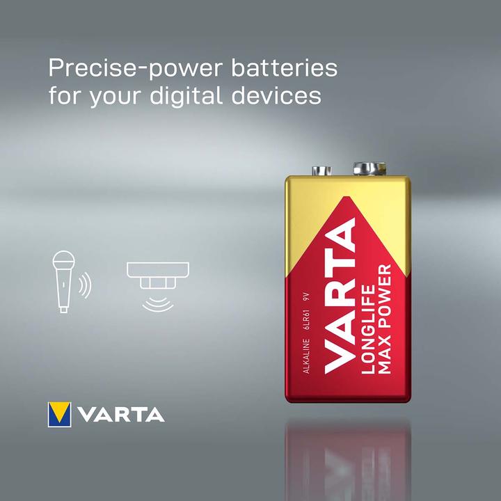 Produktbild Varta Longlife Max Power (1 Stk., 9V Block, 580 mAh)