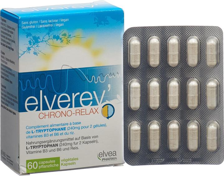 Produktbild Elvea Pharma Elverev Chrono-Relax (60 Stück, Kapseln, 48 g)