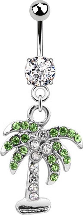 Immagine prodotto Star Piercing Banana in argento con ciondolo a forma di palma in argento (Acciaio chirurgico 316L, senza ottone)