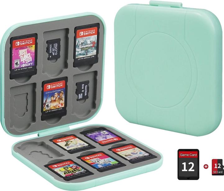 Produktbild Only-Bags.Store 12 In 1 Switch Game Card Case Storage Box für Switch Silikon Spiel Halter tragen Lagerung Fall Box