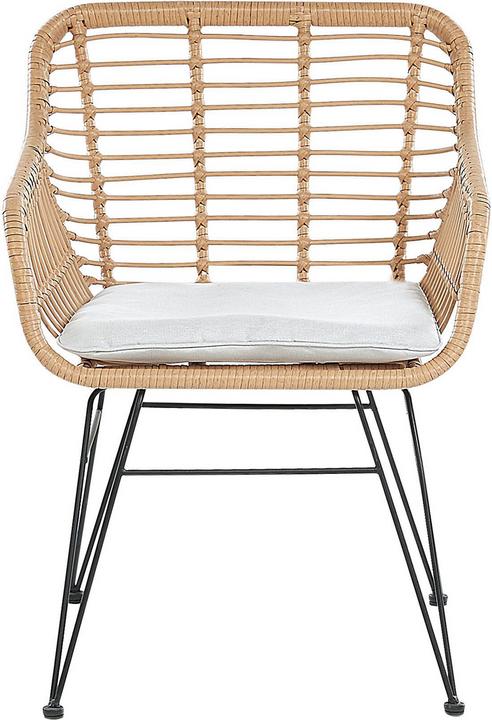Image du produit Beliani Set de balcon en rotin naturel 2 chaises Revêtements gris clair TRESTINA (40 cm)