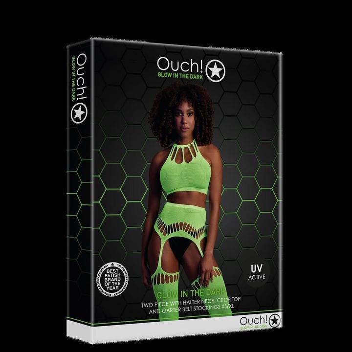 Immagine prodotto Ouch! Two Piece with Crop Top and Stockings - Green - XS/XL (Taglia unica)